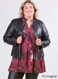 Magna Lederlook Jas Zwart