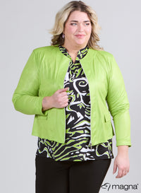 Magna leren jas in limoengroen