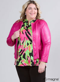 Magna Lederlook Jas Magenta
