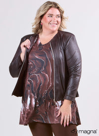 Magna Lederlook Jas Bruin