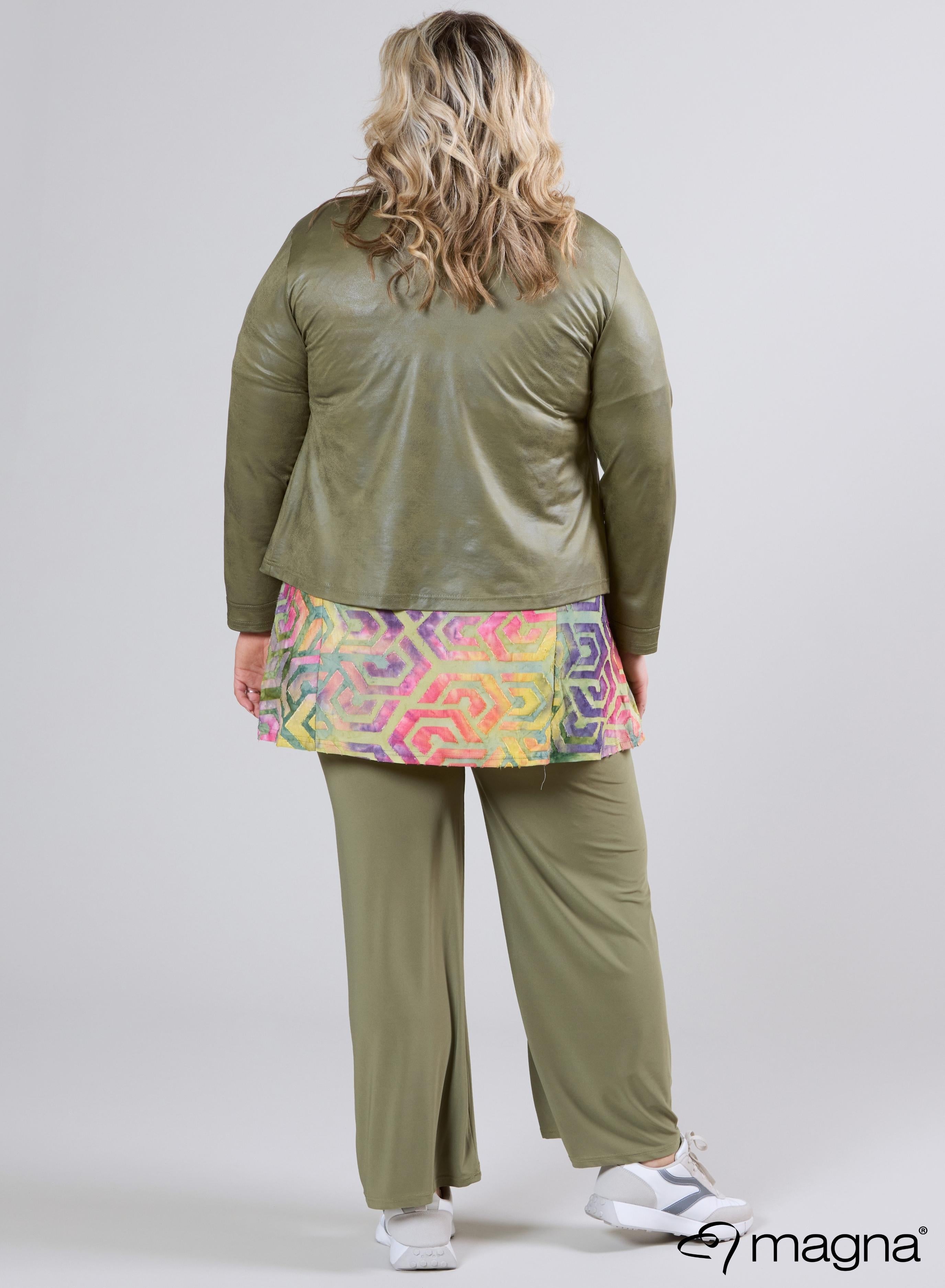 Magna Leather Look Jacket Sage Green