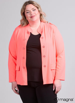 Magna – Matrosenjacke mit kurzen Knöpfen in Neonkoralle