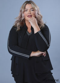 Magna Taped Short Sailor Jacket Black