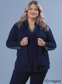 Magna Taped Short Sailor Jacket Navy