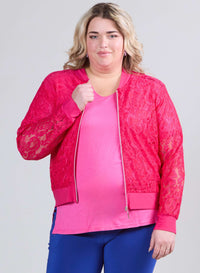 Magna Lace Zip Jacket Fuchsia