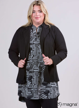 Magna Offener Simpler Blazer Schwarz