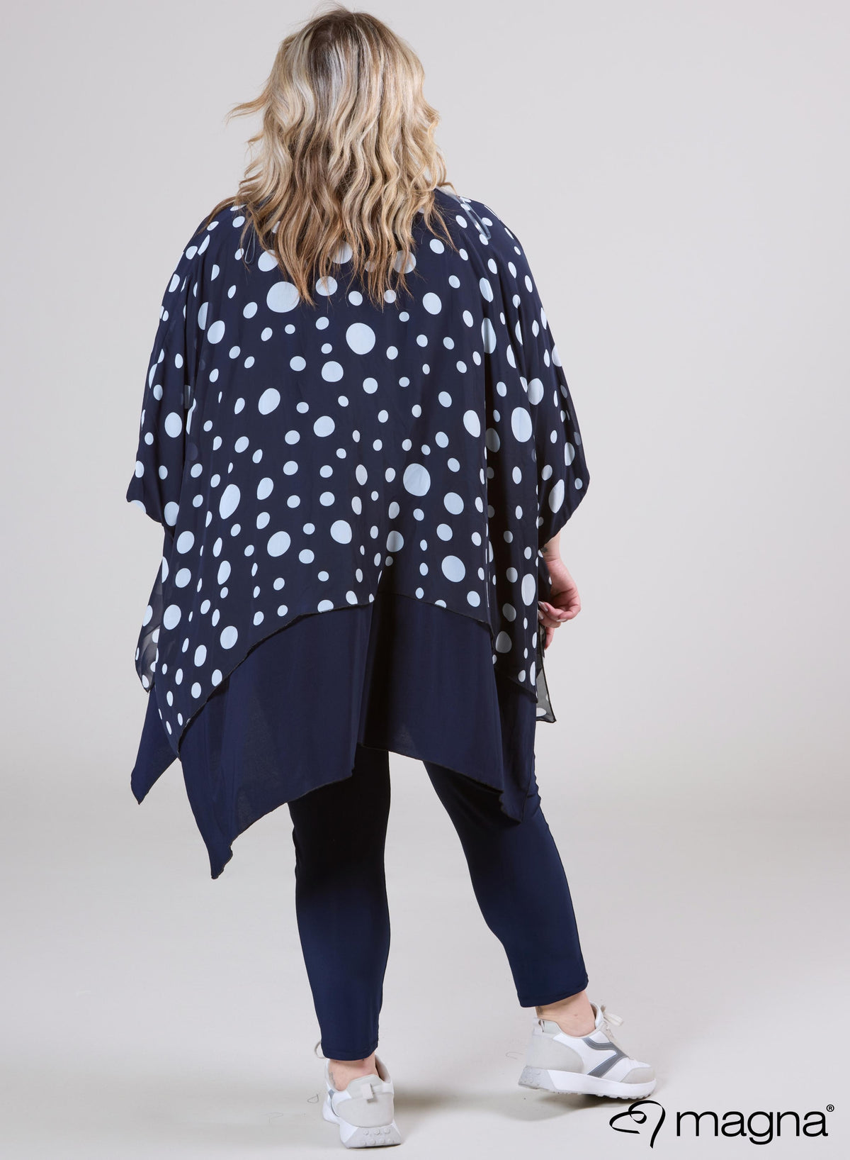 Magna bedruckter Chiffon-Poncho, Einheitsgröße, doppellagig, 490-017