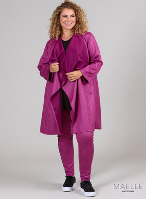 Maelle Scuba Suede Leather Cover Textured Magenta