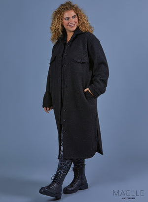 Maelle Bouclette Tedolino Long Shacket Black