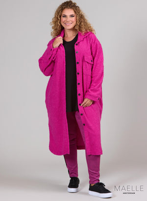 Maelle Bouclette Tedolino Long Shacket Fuchsia
