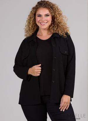 Maelle Short Blazer with Buttons Black