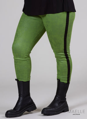Maelle Scuba Suede Leather Legging Textured Lime