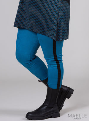Maelle Scuba Suede Leather Legging Textured Turquoise