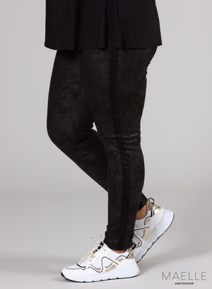 Maelle Metallic Scuba Suede Legging Black