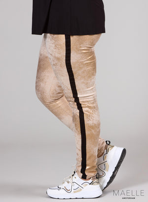 Maelle Metallic Scuba Suede Legging Gold