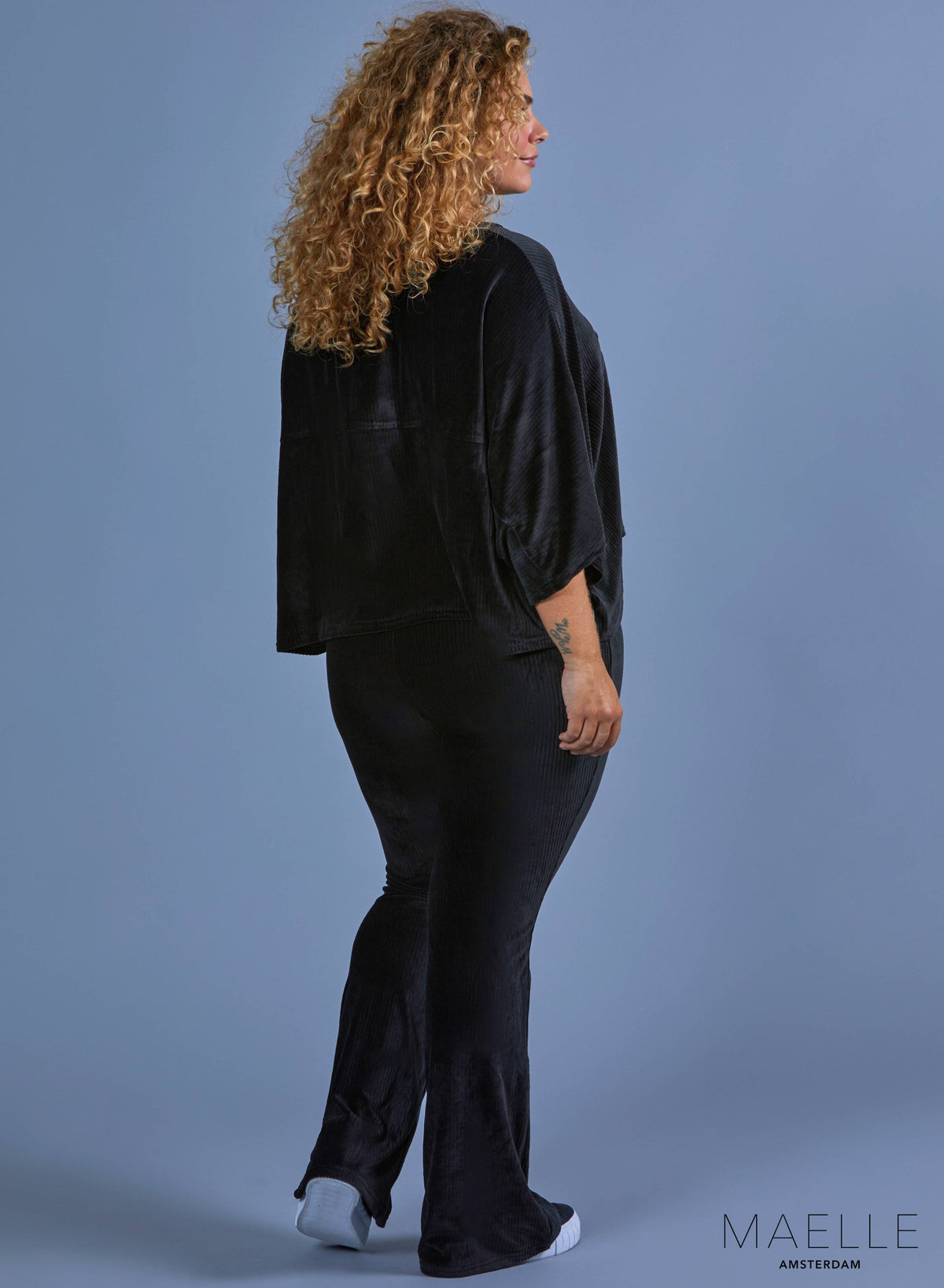 Maelle Curdoroy Crop Top Black