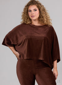 Maelle Curdoroy Crop Top Brown