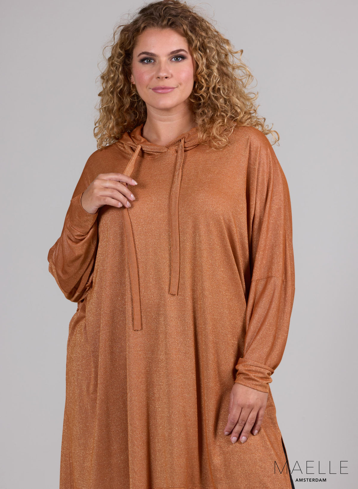 Maelle Oversized Long Hoody Rost Metallic