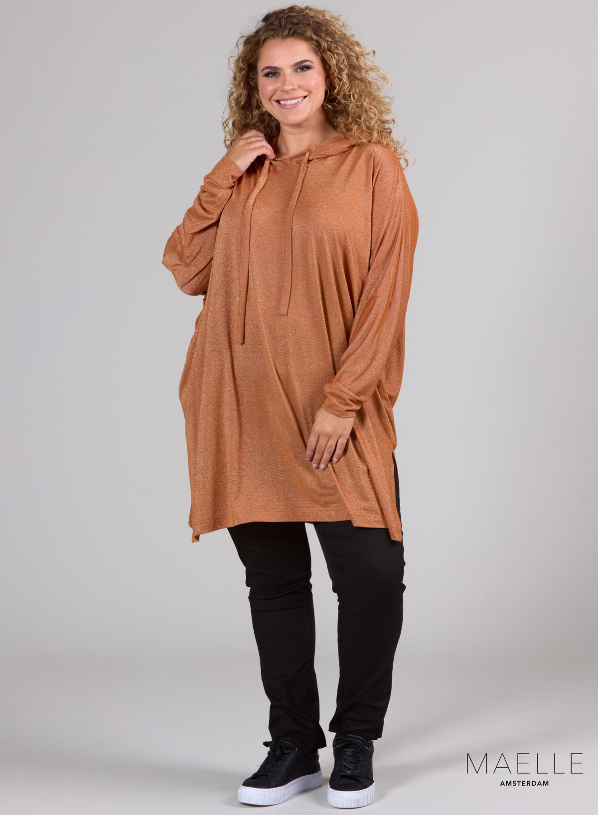 Maelle Oversized Long Hoody Rost Metallic