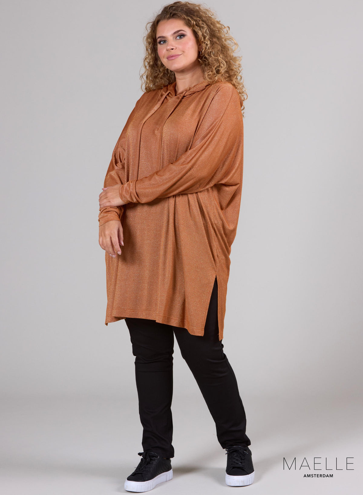Maelle Oversized Long Hoody Rost Metallic