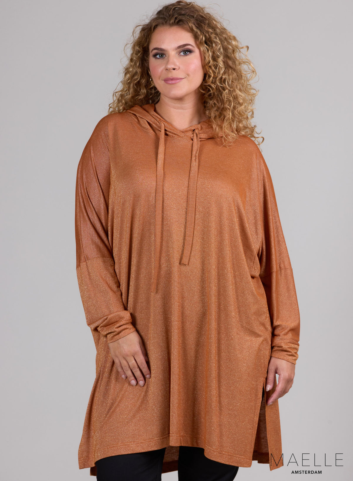 Maelle Oversized Long Hoody Rost Metallic