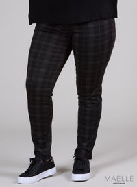 Maelle Viscose Cotton Trouser Check Pattern