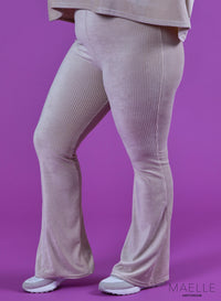 Maelle Curdoroy Flared Trouser Ivory White