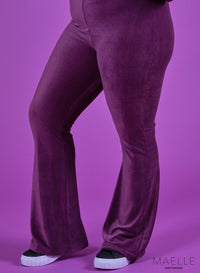 Maelle Curdoroy Flared Trouser Plum