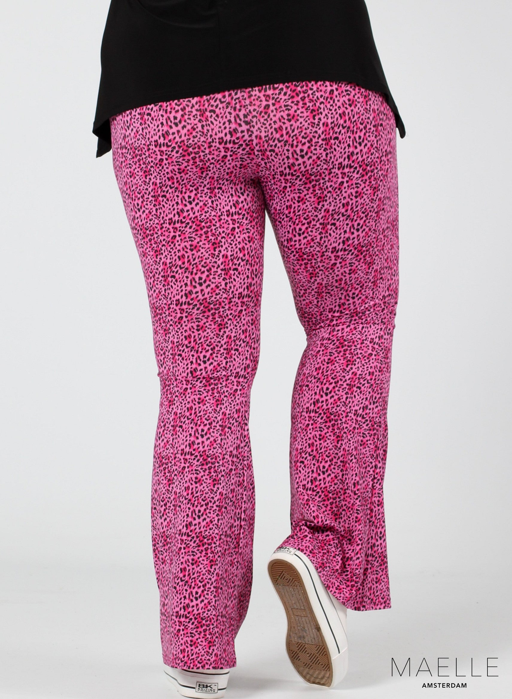 Maelle Print Flared Trouser Small Leopard Pink