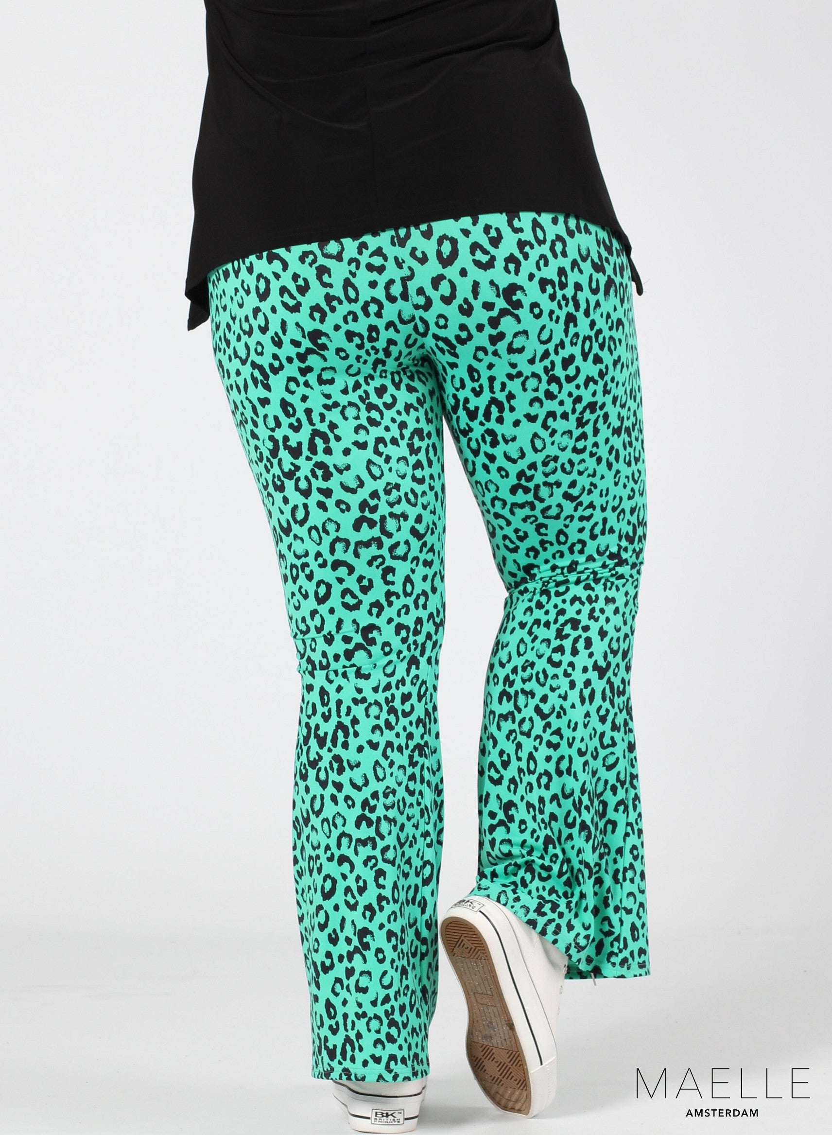 Maelle Print Flared Trouser Leopard Mint