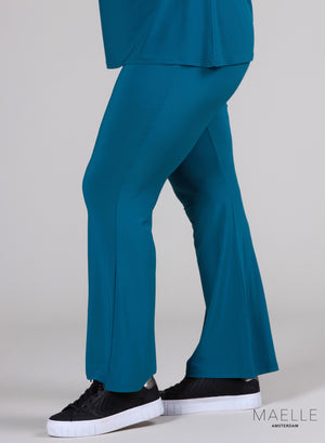 Maelle flared broek in petrolkleur