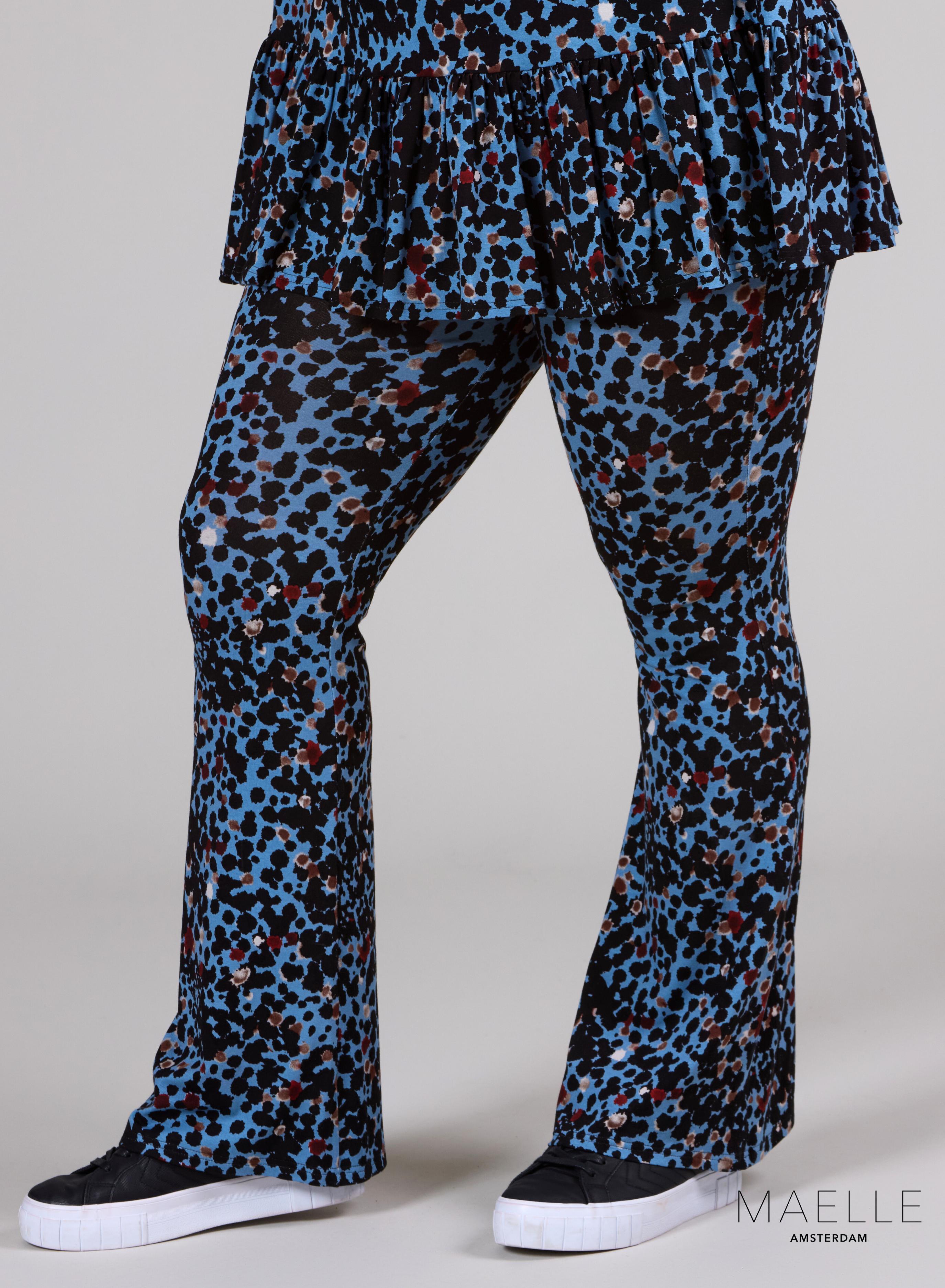 Maelle Viskose Print Schlaghose Leo Stained Design Blau