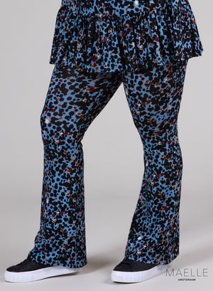 Maelle Viskose Print Schlaghose Leo Stained Design Blau