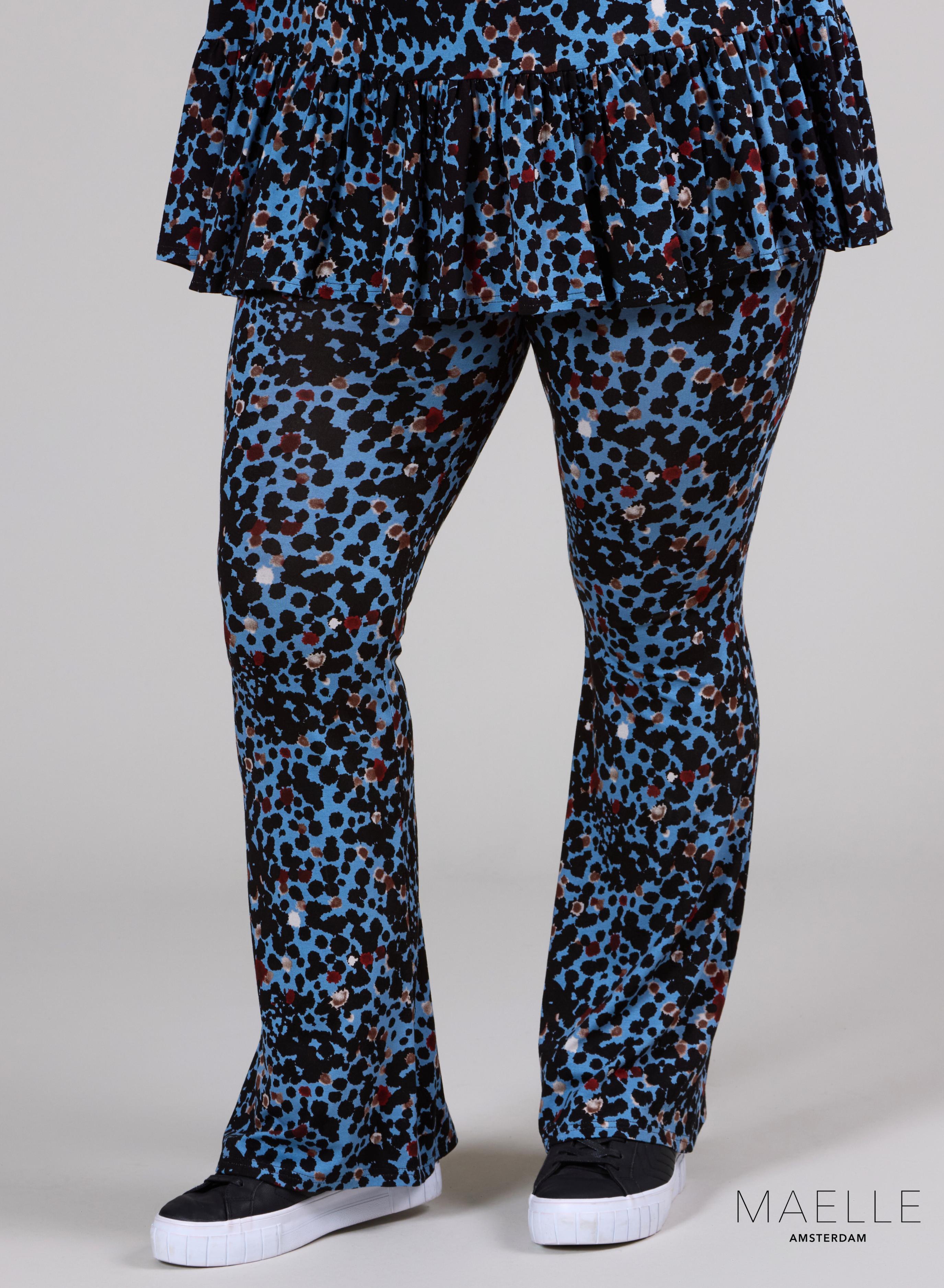 Maelle Viskose Print Schlaghose Leo Stained Design Blau