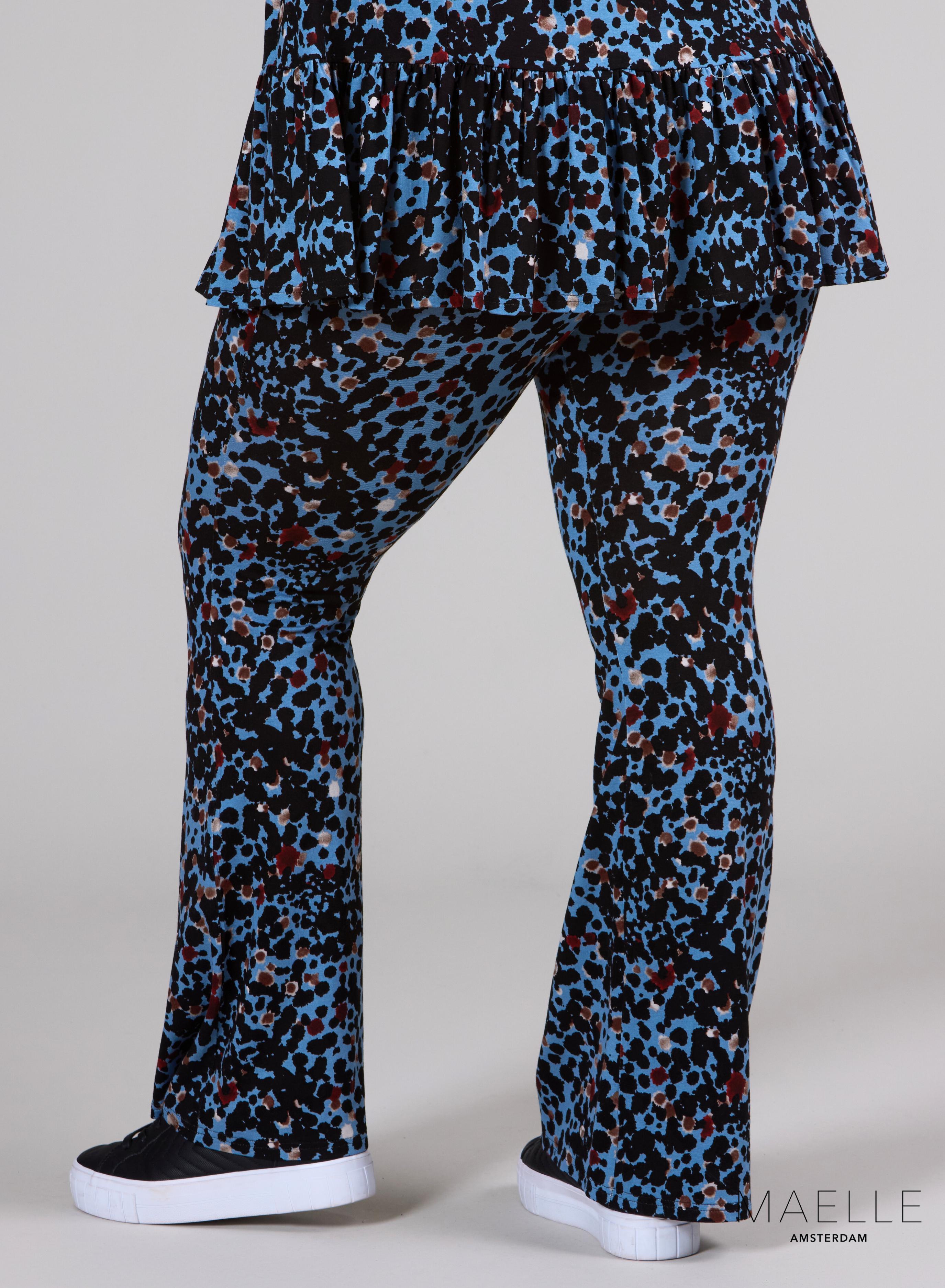 Maelle Viskose Print Schlaghose Leo Stained Design Blau