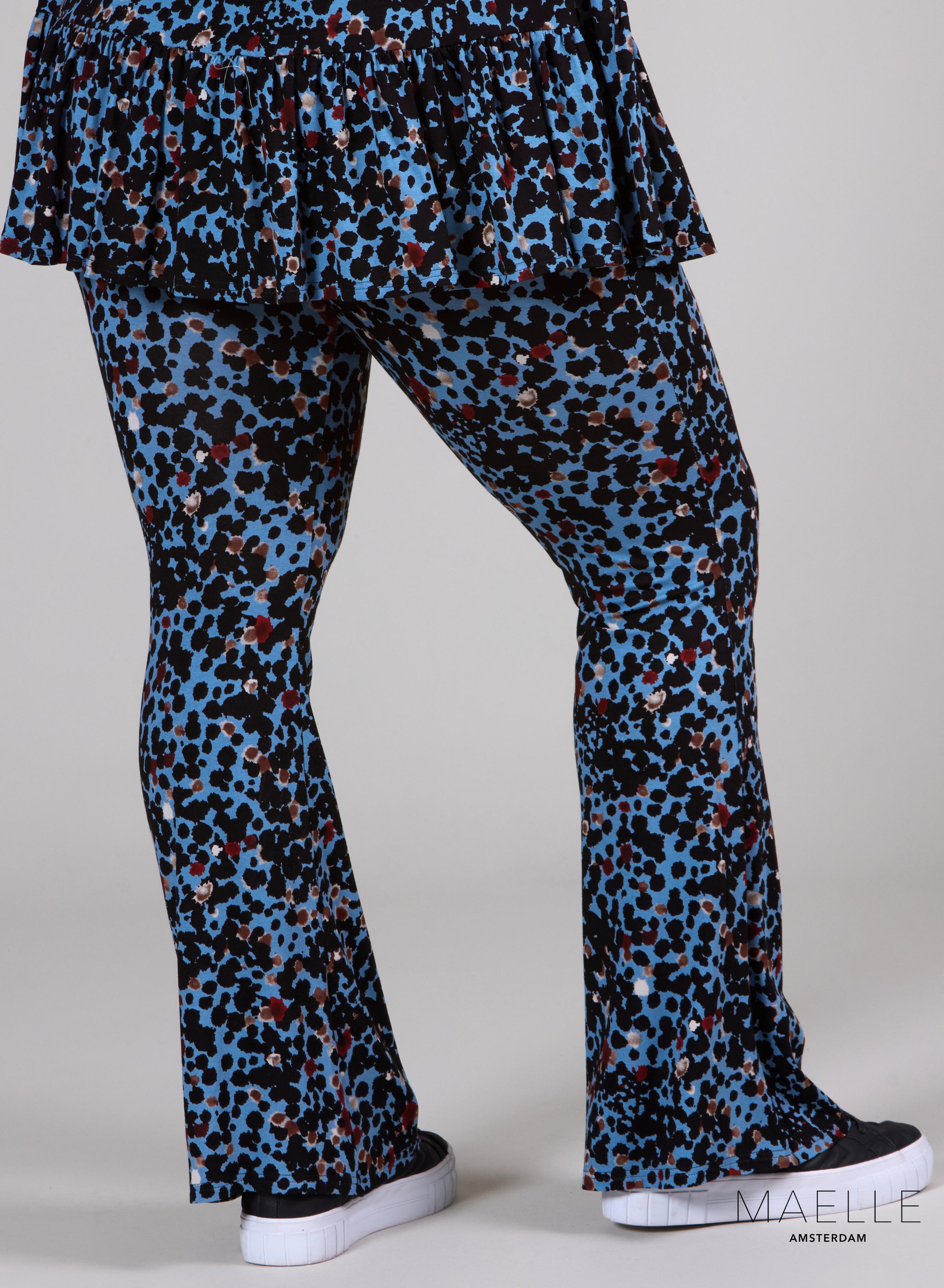 Maelle Viskose Print Schlaghose Leo Stained Design Blau