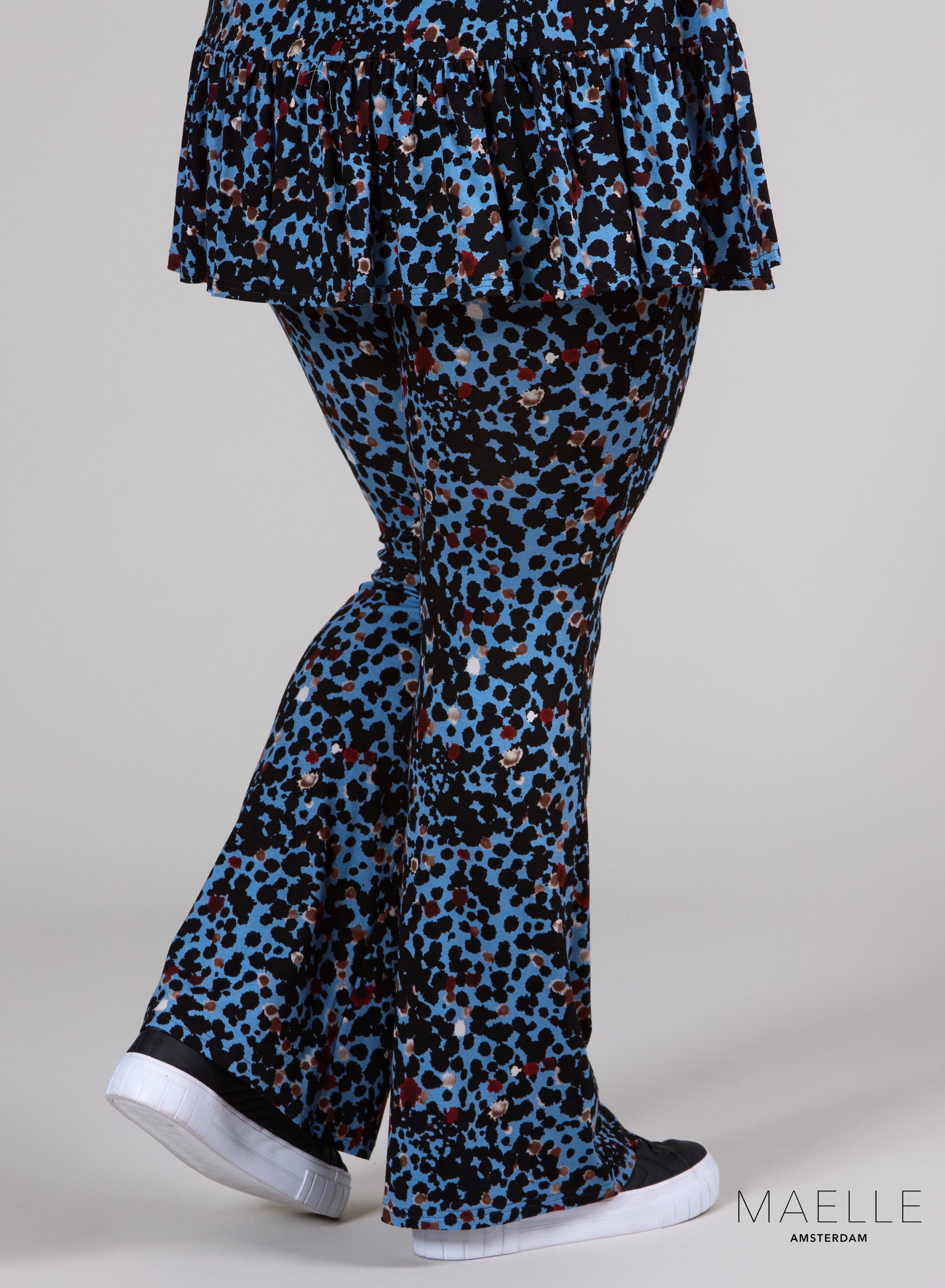 Maelle Viskose Print Schlaghose Leo Stained Design Blau