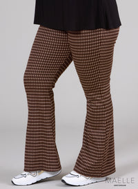 Maelle Warm Feel Flared Trouser Check Rust