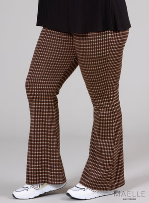 Maelle Warm Feel Flared Trous Check Rust