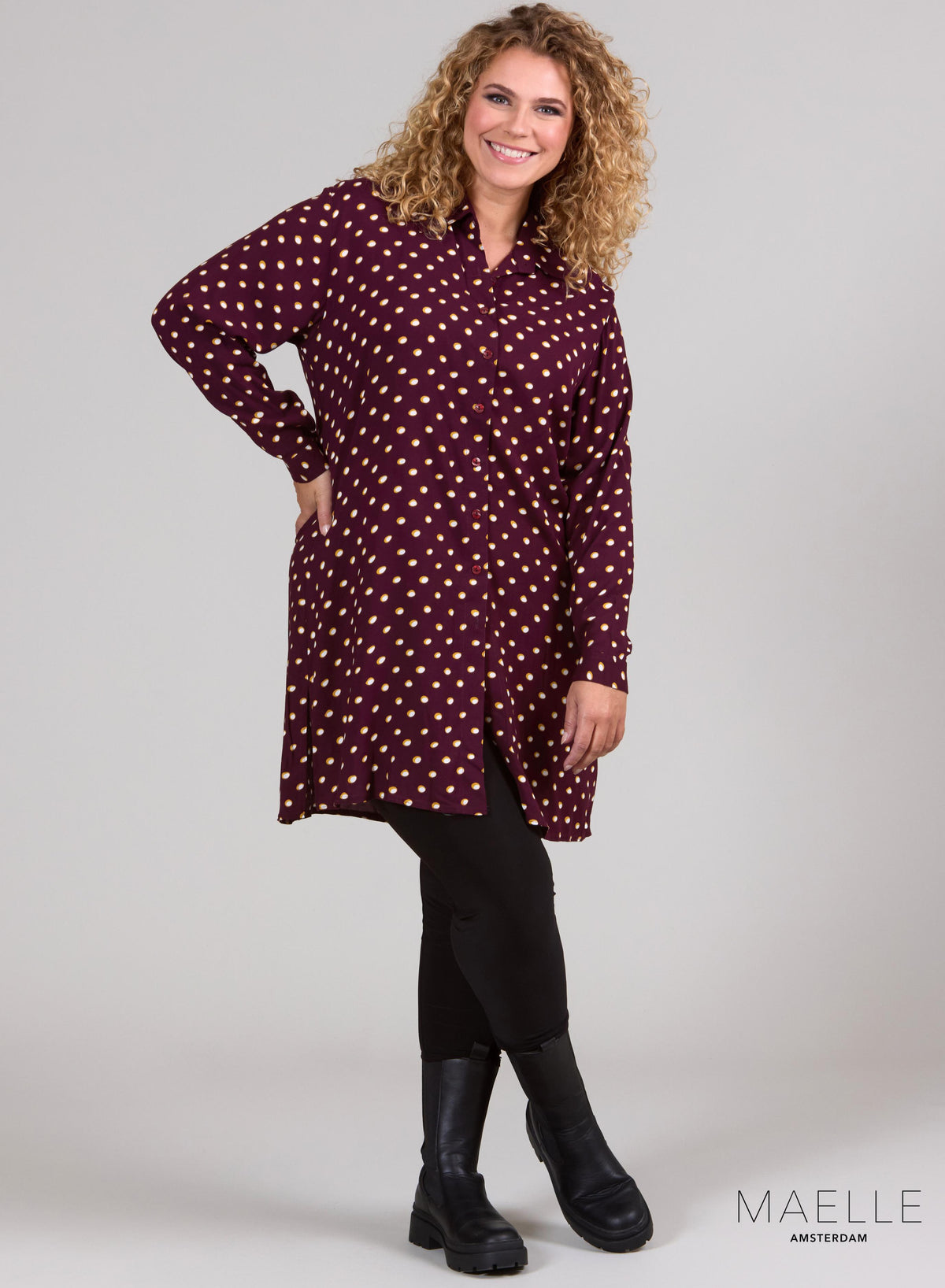 Maelle Light Viskose Knopfleiste Muster 934-032