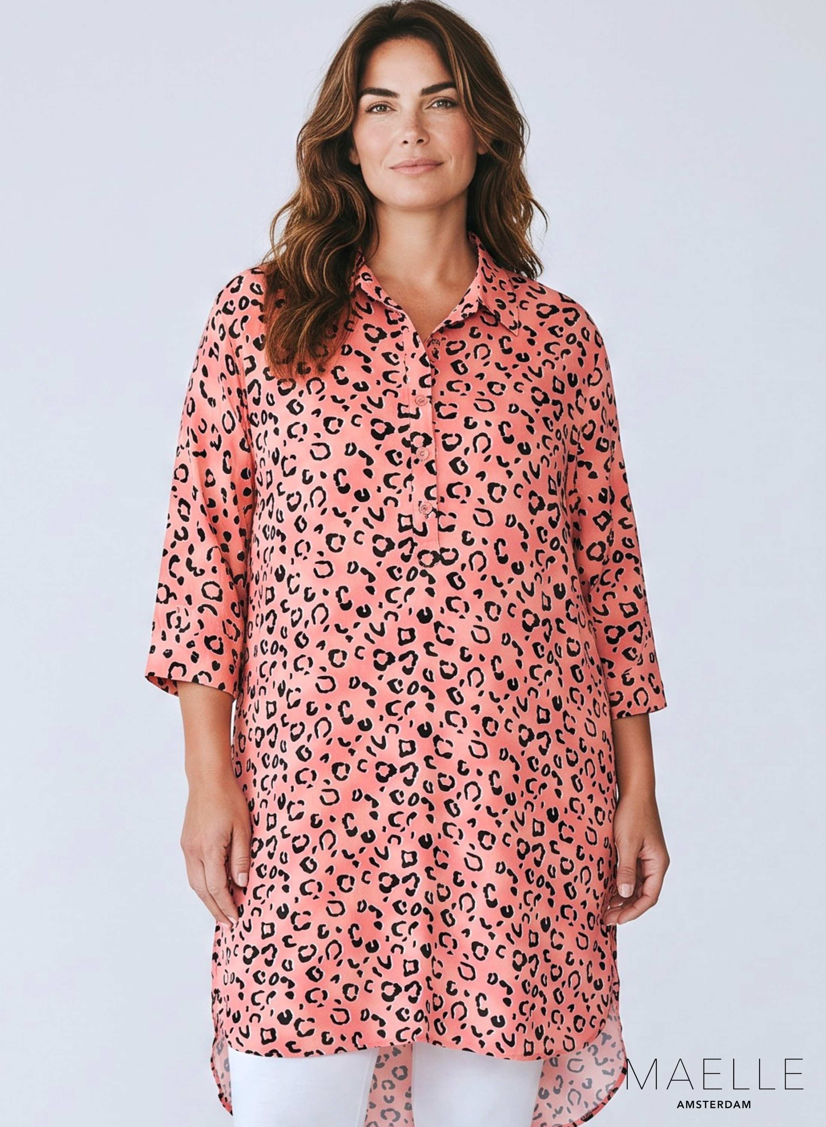 Maelle Tunika mit Knöpfen Viskose Print A43-005