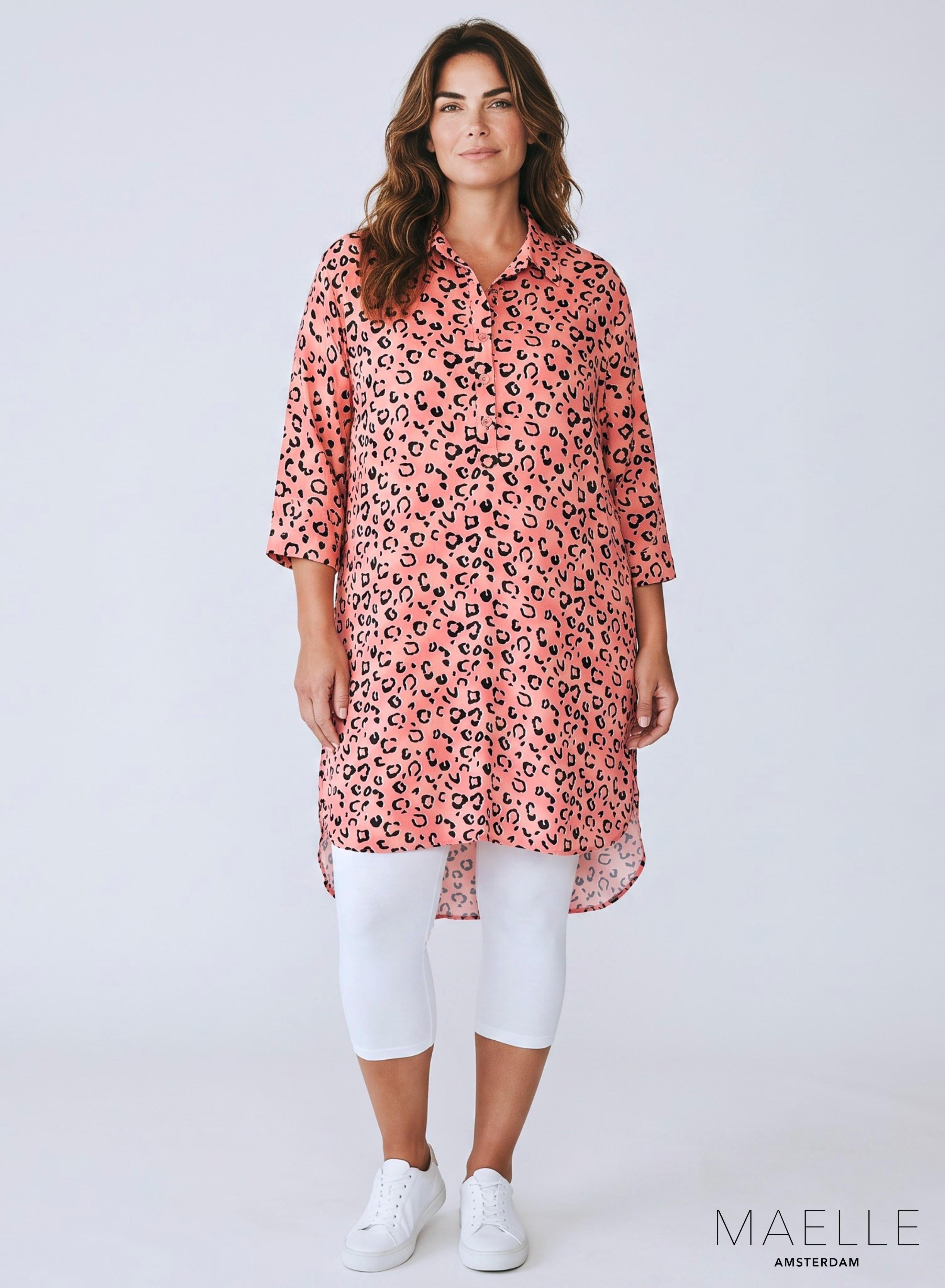 Maelle Tunika mit Knöpfen Viskose Print A43-005