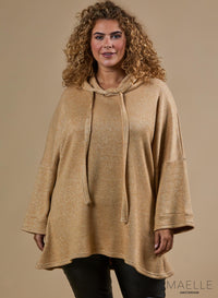 Maelle Glitter Warm Tunic Hoody Gold