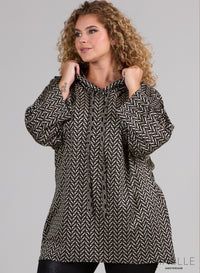 Maelle Warm Tunic Hoody Coffee Design Sand