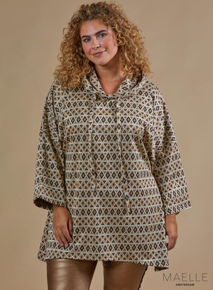 Maelle Warm Tunic Hoody Diamond Shaped Pattern