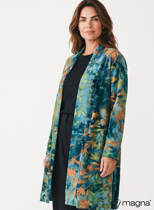 Magna Jacquard Mesh Cardigan Green Midnight Forest