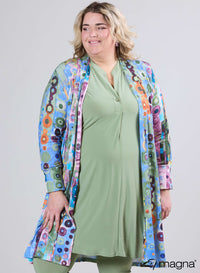 Magna Geprinte Travel Cardigan Wall Deco Blauw Roze