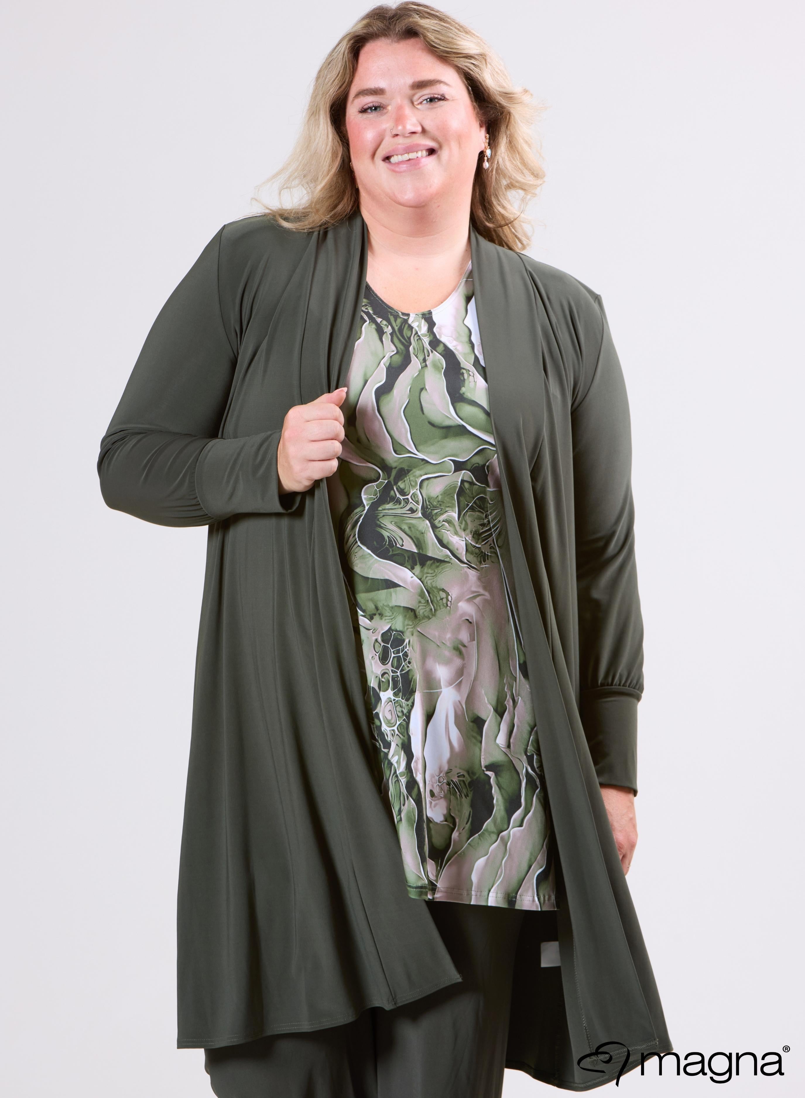 Magna Travel Cardigan Midi Khaki