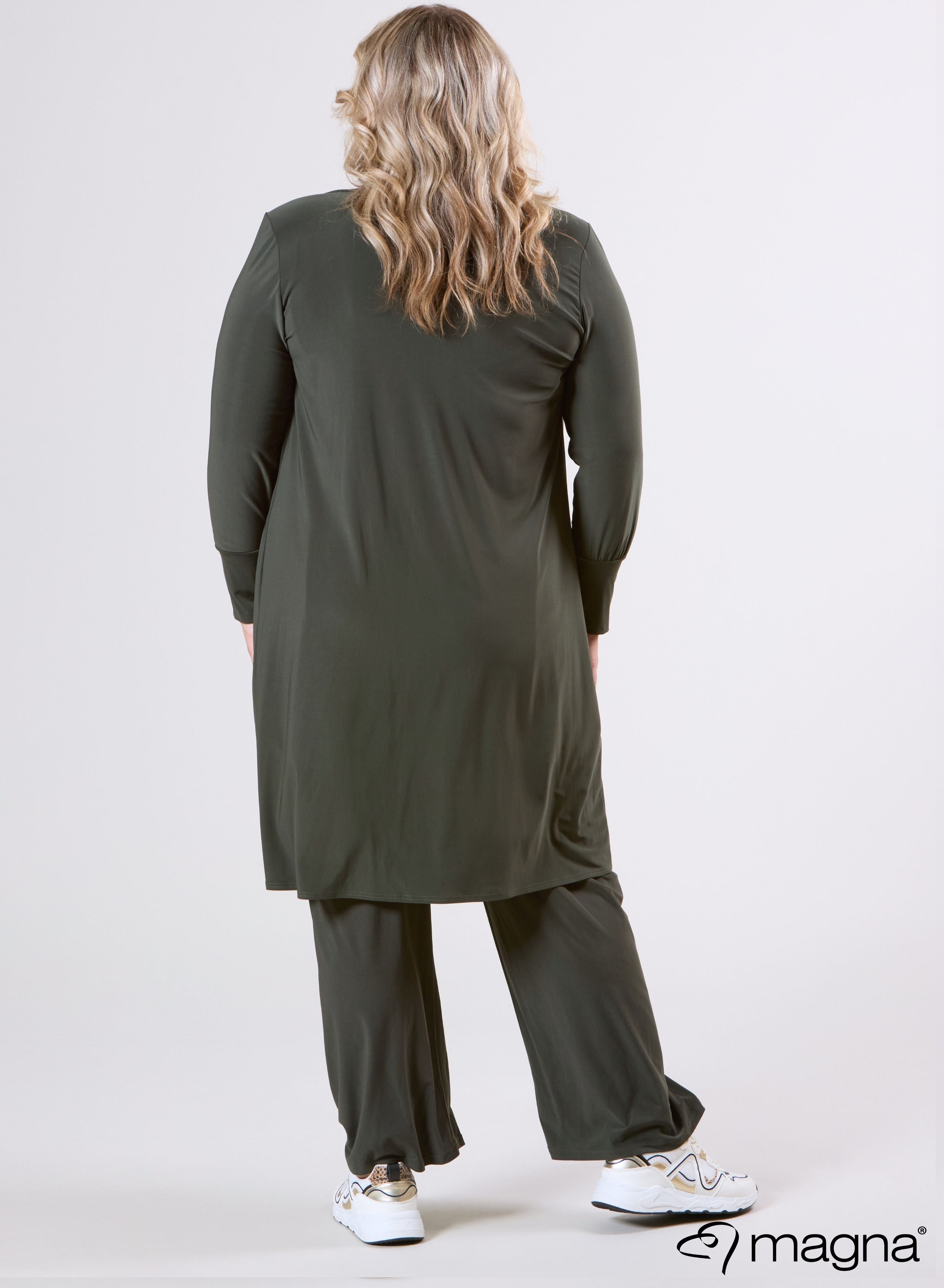 Magna Travel Cardigan Midi Khaki