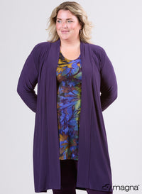 Magna Travel Cardigan Midi Dark Purple